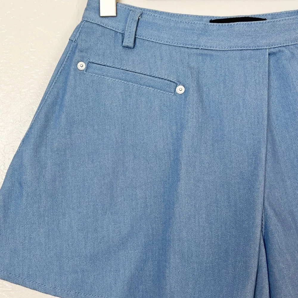 •THAKOON• High Waisted Wrapped Shorts/Skort in‎ Chambray Blue Size 2